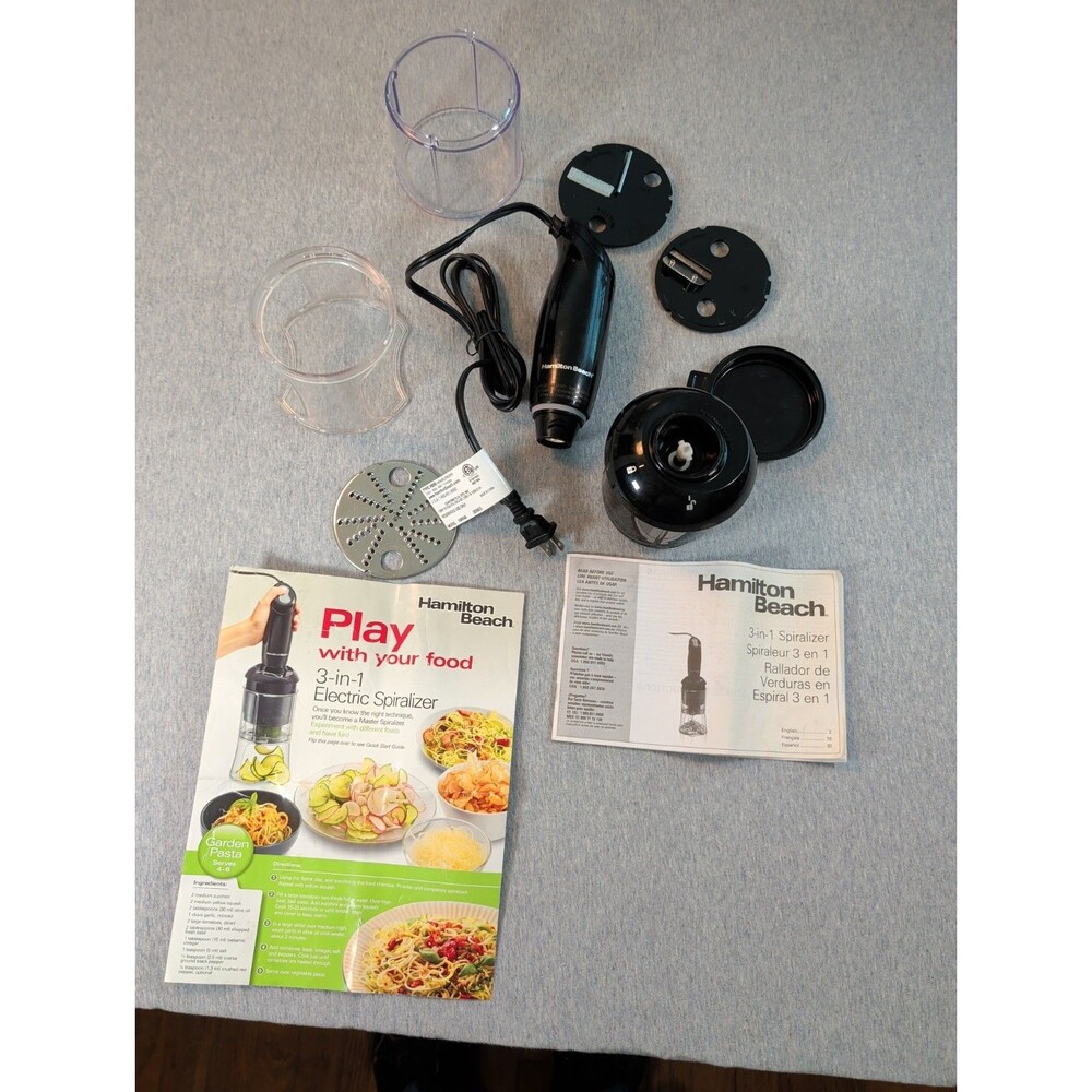 Hamilton Beach Spiralizer 2 Speed Motorized Vegetable Slicer Model #59998